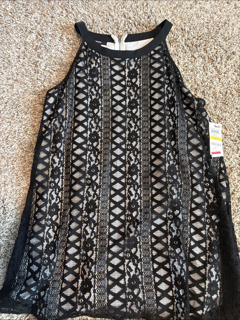 Black Lace Overlay Halter top
